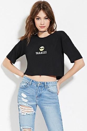 Forever21 Yaaasss Crop Top
