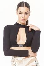 Forever21 Release-buckle Cutout Crop Top