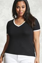 Forever21 Plus Size Ribbed Ringer Tee