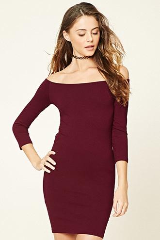 Forever21 Women's  Wine Classic Bodycon Dress