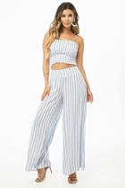 Forever21 Striped Smocked-waist Palazzo Pants