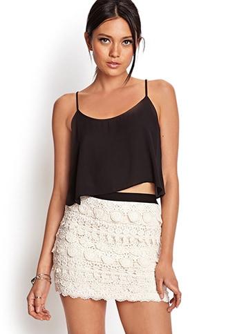 Forever21 Tiered Crochet Skirt