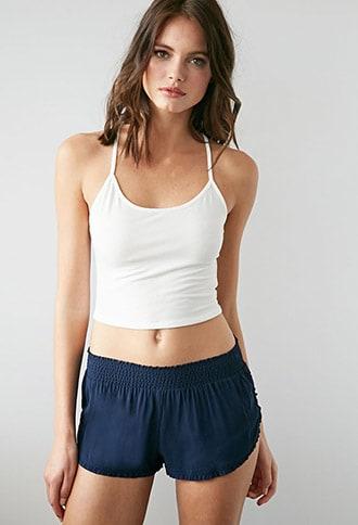 Forever21 Smocked Ruffle-trim Shorts