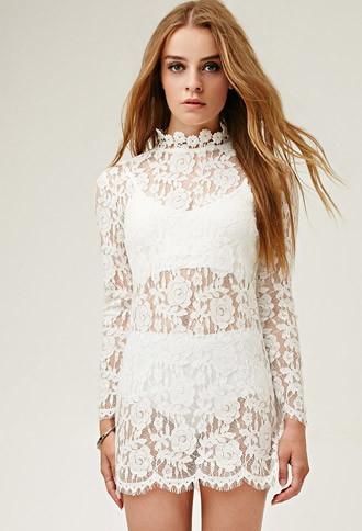 Forever21 Lovecat Sheer Lace Dress
