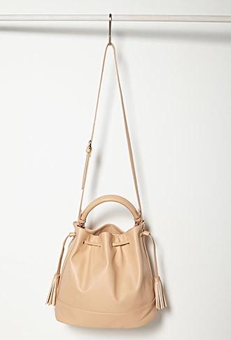 Forever21 Faux Leather Bucket Bag (nude)