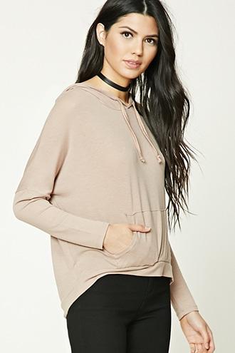 Forever21 Women's  Coffee Dolman Hoodie Top