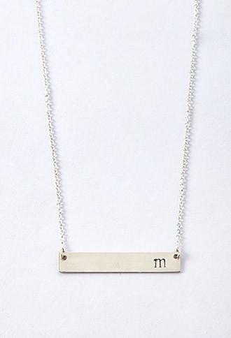 Forever21 Adorn512 Initial M Bar Necklace (silver)