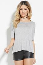 Forever21 Women's  Heather Grey Heathered Dolman Top