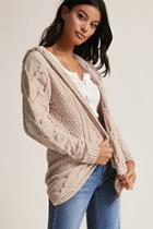 Forever21 Woven Heart Open-front Cardigan