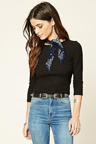 Forever21 Women's  Crisscross Back Crop Top