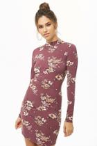 Forever21 Floral Mock Neck Mini Dress