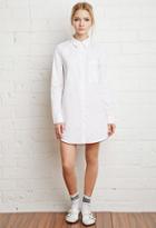 Forever21 Women's  Pocket Shirt Dress (white)