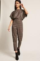 Forever21 Plaid Keyhole Top & Pants Set
