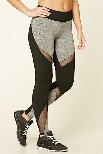 Forever21 Active Marled Paneled Leggings