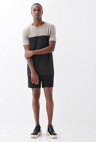 Forever21 Linen Colorblock Tee