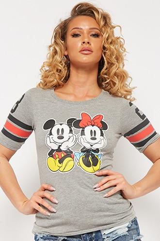 Forever21 Mickey & Minnie Varsity Tee