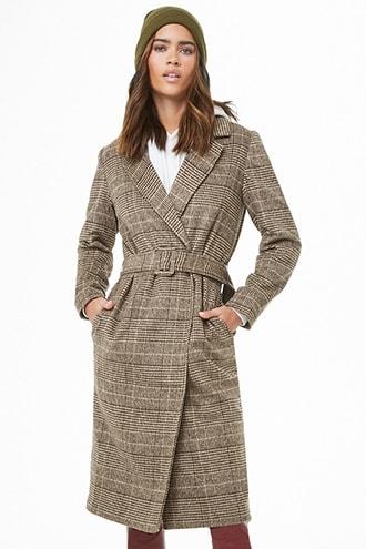 Forever21 Glen Plaid Open-front Coat