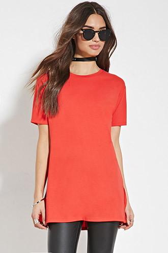 Forever21 Women's  Boxy Longline Tee