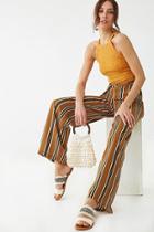 Forever21 Striped Belted Wide-leg Pants