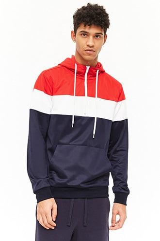 Forever21 Colorblocked Partial-zip Hoodie