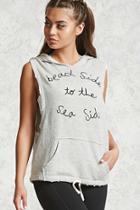 Forever21 Active Frayed Sleeveless Hoodie