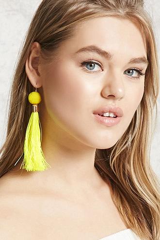 Forever21 Pom Pom Tassel Duster Earrings