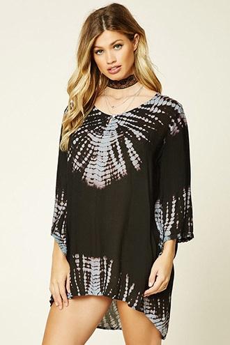 Forever21 Women's  Boho Me Tie-dye Tunic