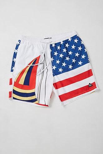 Forever21 American Stitch Nautical Flag Swim Trunks