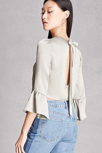Forever21 Satin Tie-back Crop Top