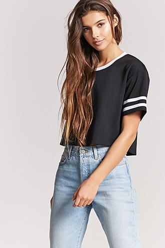 Forever21 Varsity-stripe Mesh Tee