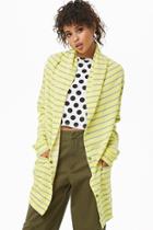 Forever21 Neon Striped Shawl Collar Cardigan