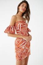 Forever21 Linen-blend Off-the-shoulder Mini Dress