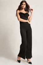 Forever21 Faux Feather-trim Jumpsuit