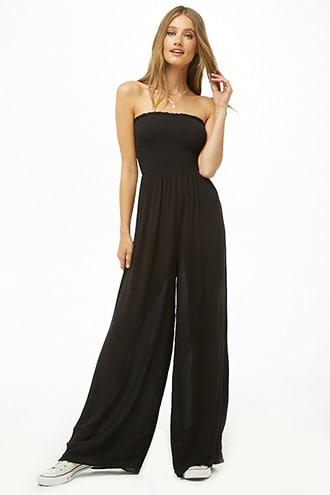 Forever21 Smocked Tube Jumpsuit