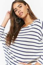 Forever21 Striped Dolman High-low Top