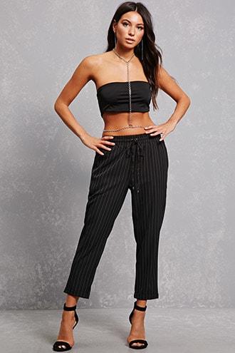 Forever21 Pinstripe Cropped Trousers