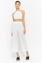 Forever21 Pinstriped Crop Top & Pants Set