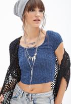 Forever21 Ribbed Marled Crop Top