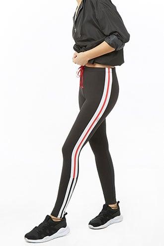 Forever21 Active Multicolor Striped-trim Leggings