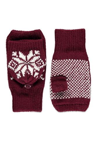 Forever21 Fair Isle Convertible Gloves (burgundy/cream)