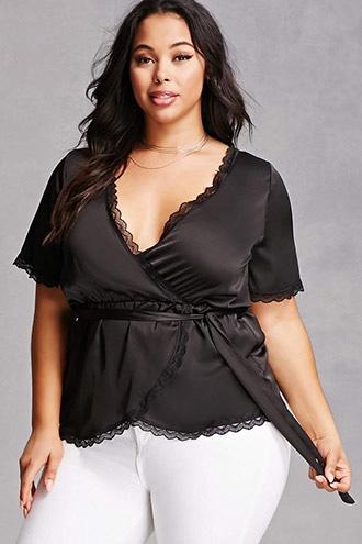 Forever21 Plus Size Satin Surplice Top