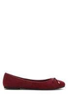 Forever21 Women's  Wine Faux Suede Ballet Flats