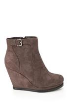 Forever21 Faux Suede Wedge Booties