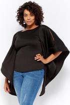 Forever21 Plus Size Scuba Knit Angel-sleeve Top