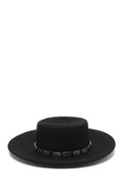 Forever21 Women's  Wide-brim Studded Wool Fedora