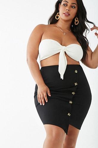 Forever21 Plus Size Button-front Skirt