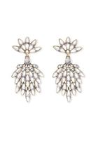 Forever21 Clustered Rhinestone Drop Earrings (b.gold/clear)