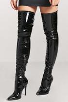 Forever21 Faux Patent Leather Thigh-high Boots