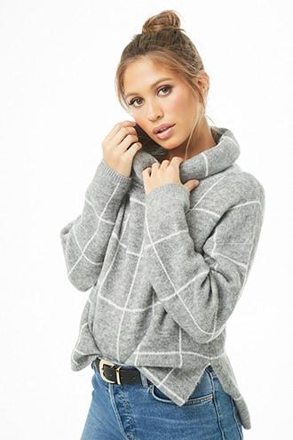 Forever21 Grid Turtleneck Sweater