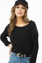 Forever21 Ribbed Drop-shoulder Top